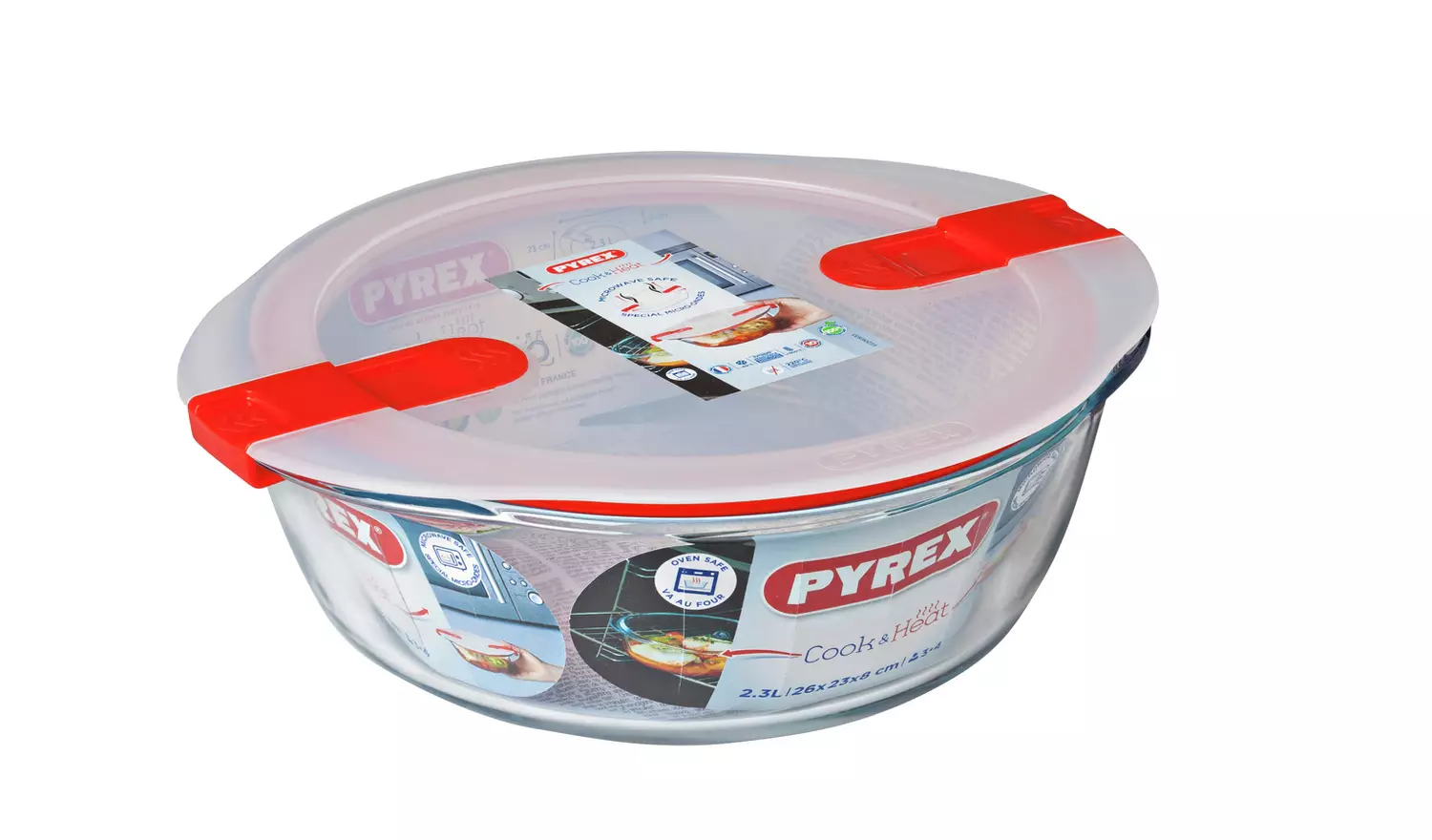 Pyrex Cook & Heat 2.3 Litre Round Glass Dish