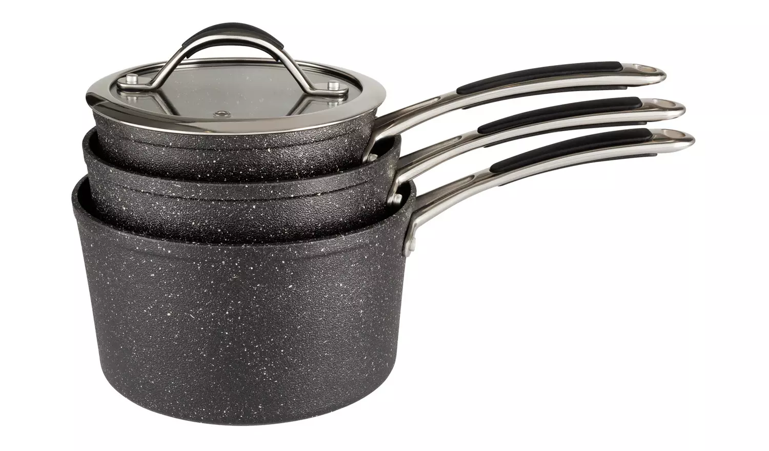 Habitat 3 Piece Rock Effect Saucepan Set