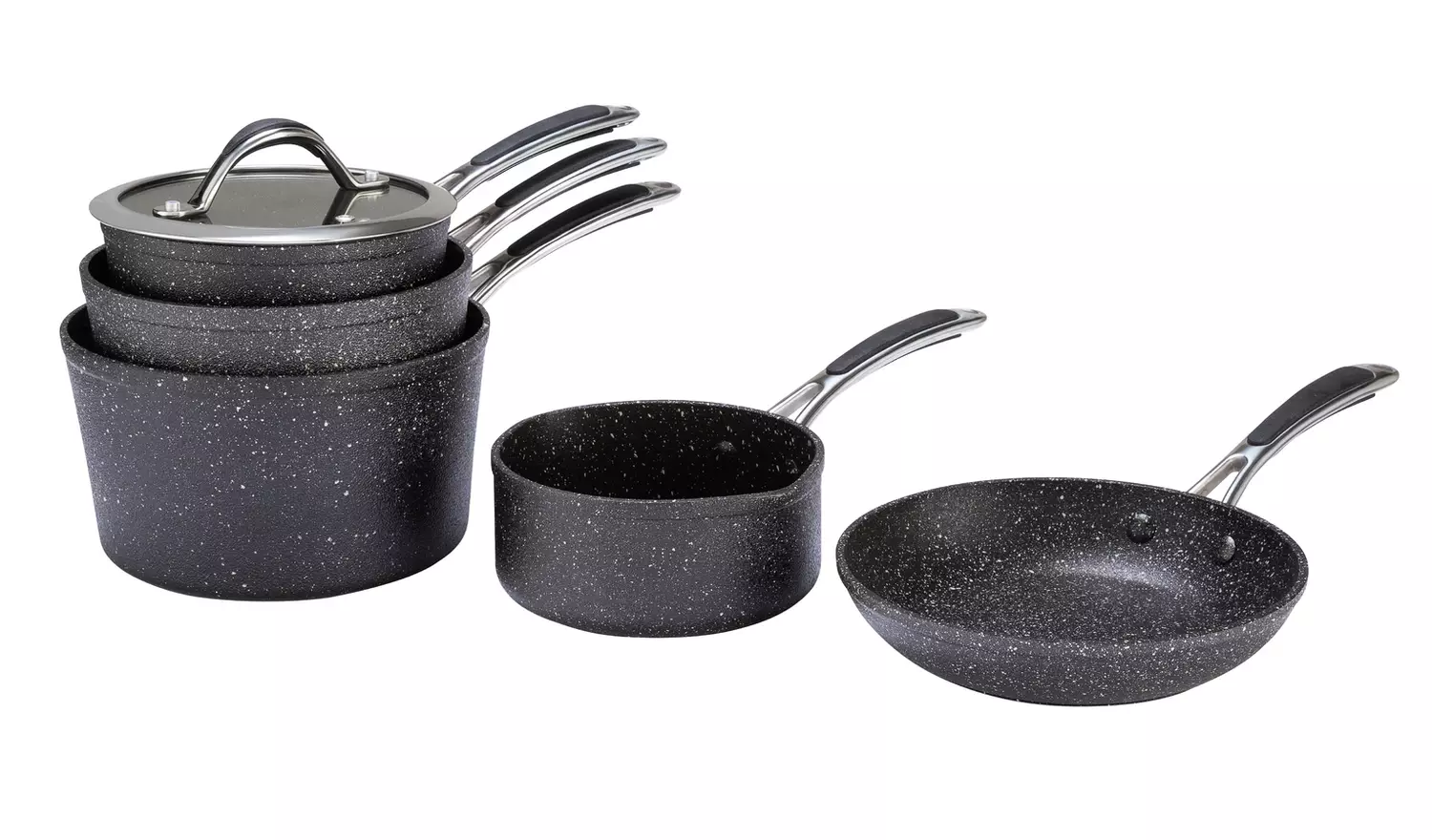 Habitat 5 Piece Rock Effect Non Stick Aluminium Pan Set