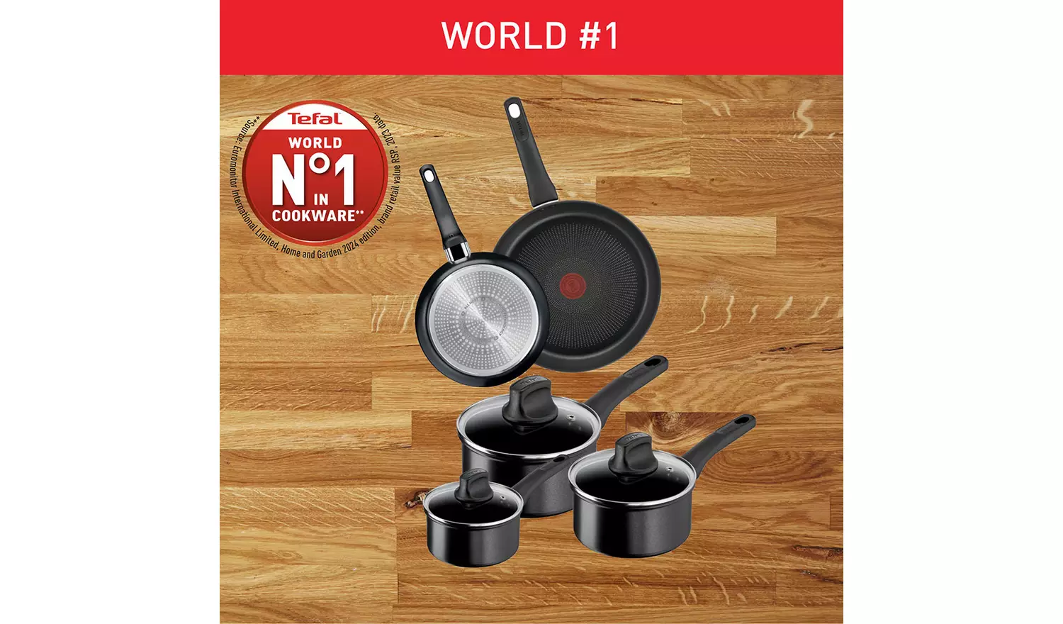 Tefal Titanium Excellence 5 Piece Non stick Pan Set