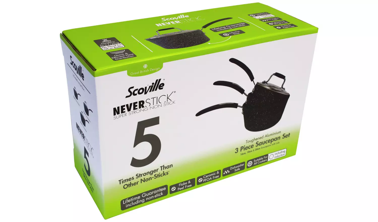 Scoville 3 Piece Non Stick Aluminium Pan Set