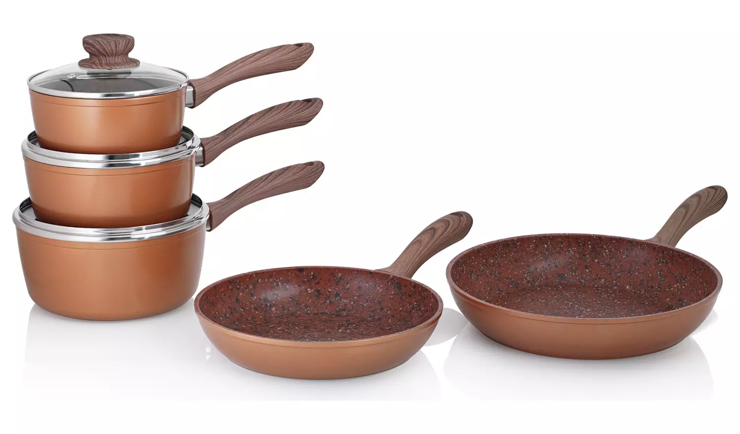 JML Copper Stone Pan 5 Piece Pan Set