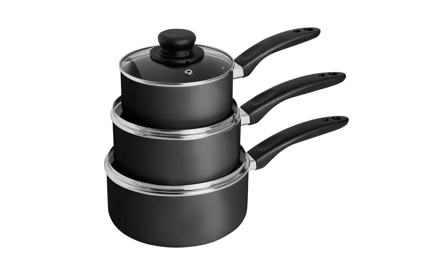 Argos Home 3 Piece Aluminium Pan Set - Grey