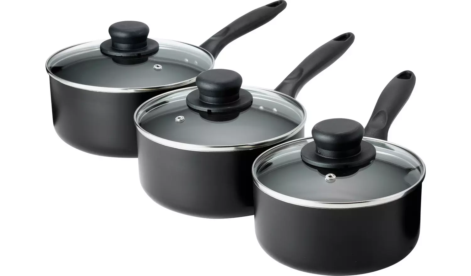 Argos Home 3 Piece Aluminium Pan Set - Grey