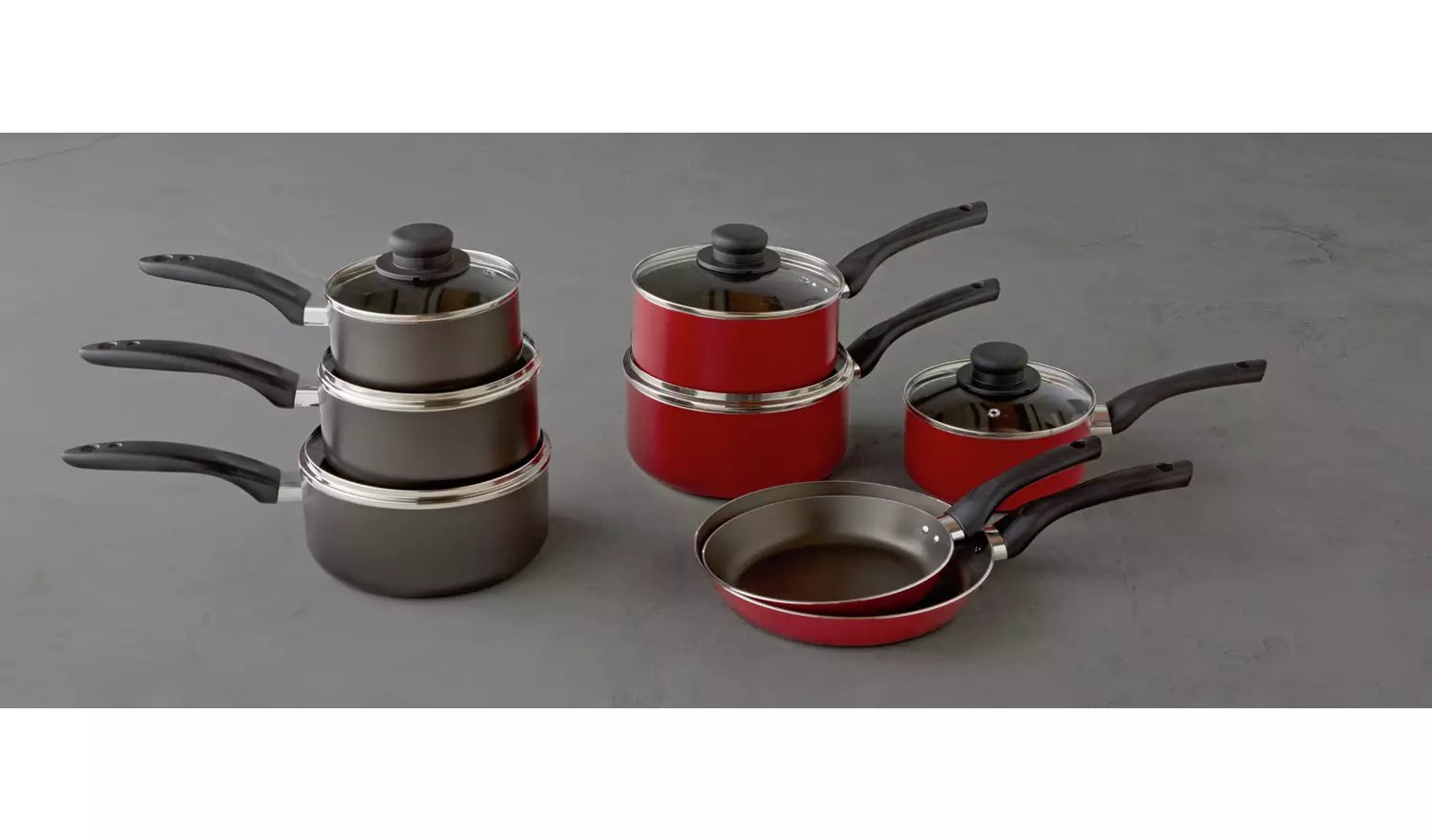 Argos Home 3 Piece Aluminium Pan Set - Grey