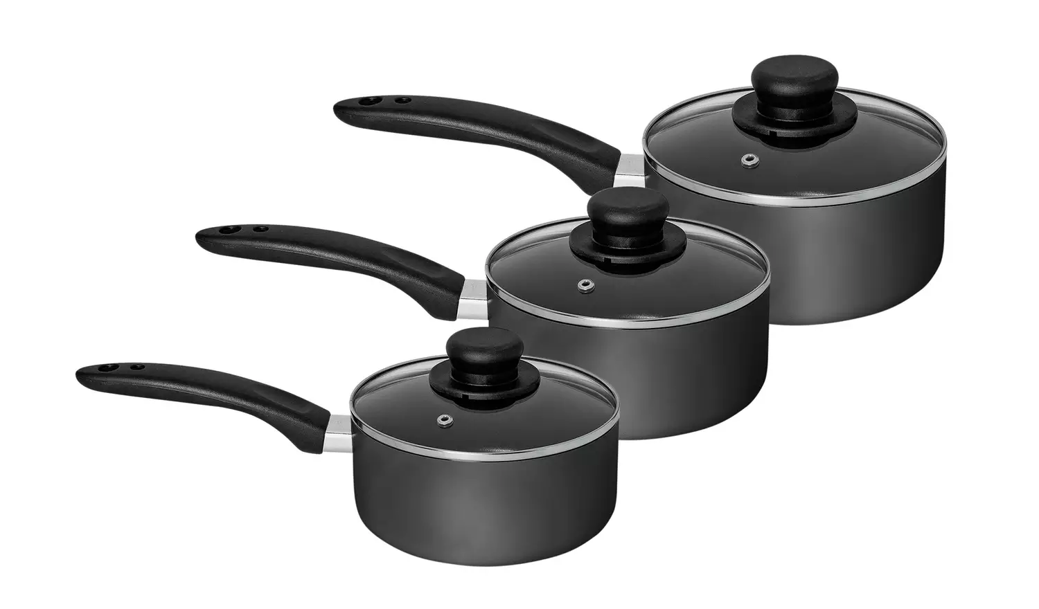 Argos Home 3 Piece Aluminium Pan Set - Grey