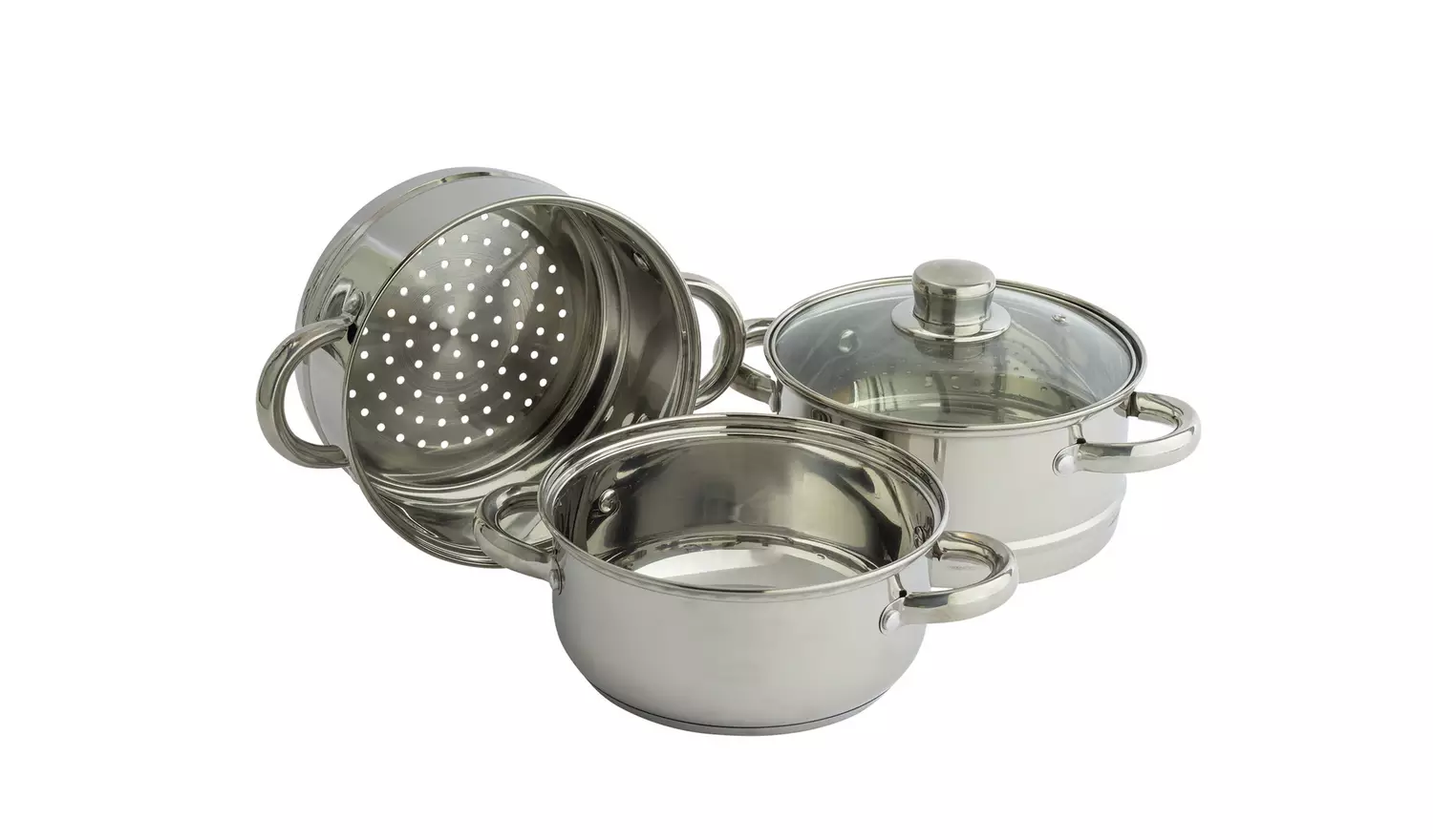 Argos Home 18cm 3 Tier Stainless Steel Steamer