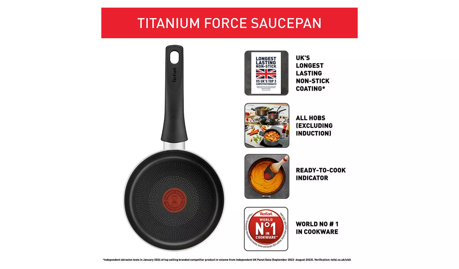 Tefal Titanium Force 18cm Non stick Saucepan