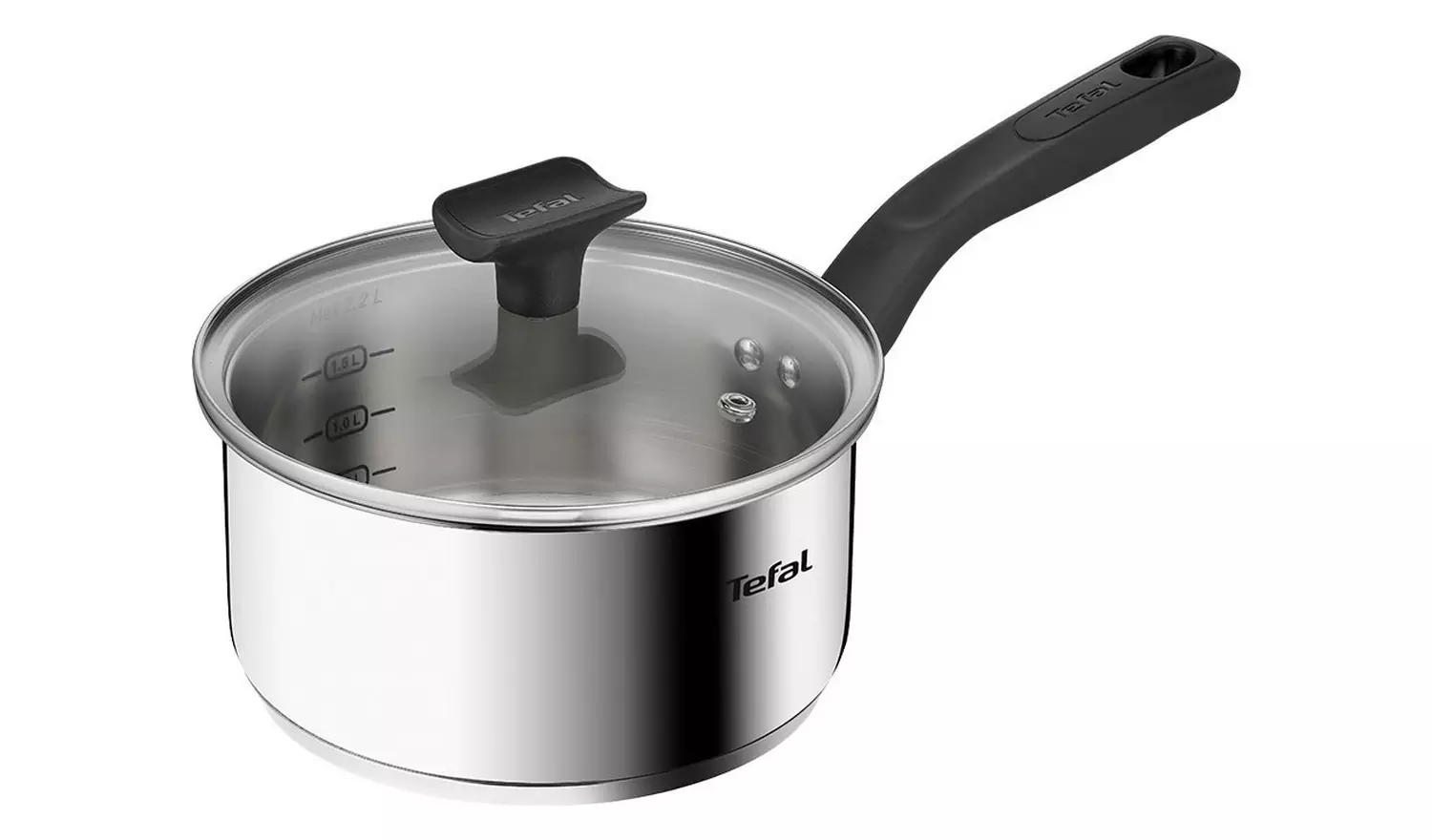 Tefal Titanium Max 18cm Stainless Steel Sauce Pan - Grey