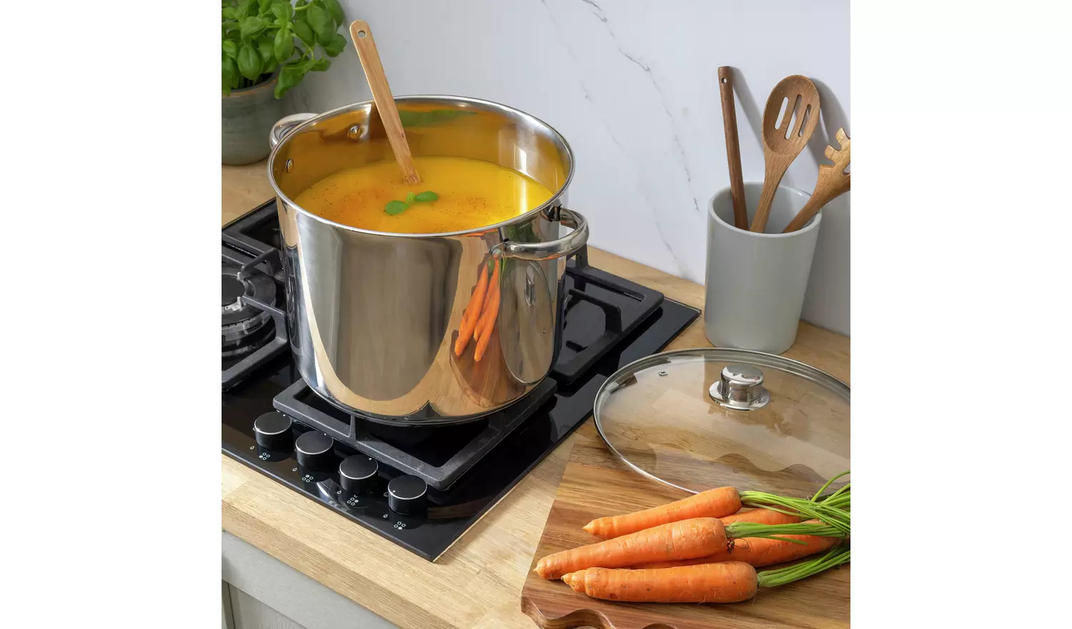 Argos Home 28cm Stainless Steel Stock Pot