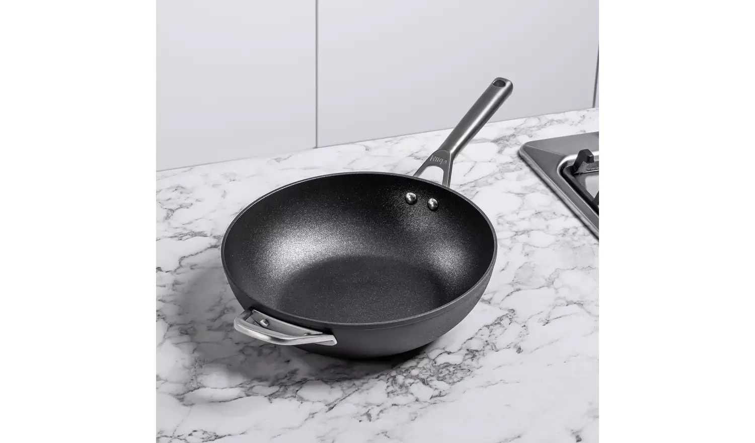 Ninja Zerostick 28cm Non Stick Aluminium Wok - Grey