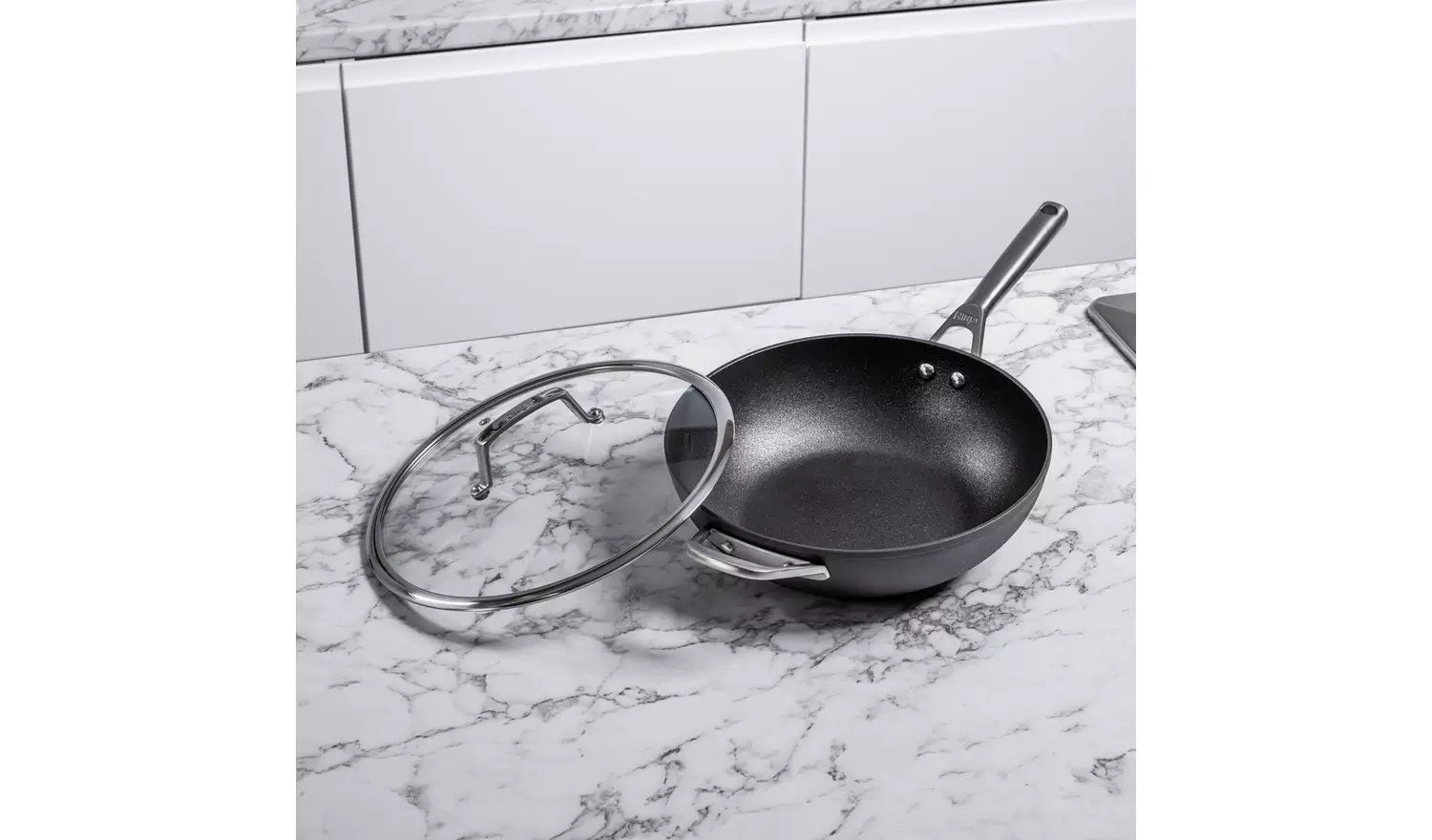 Ninja Zerostick 28cm Non Stick Aluminium Wok - Grey
