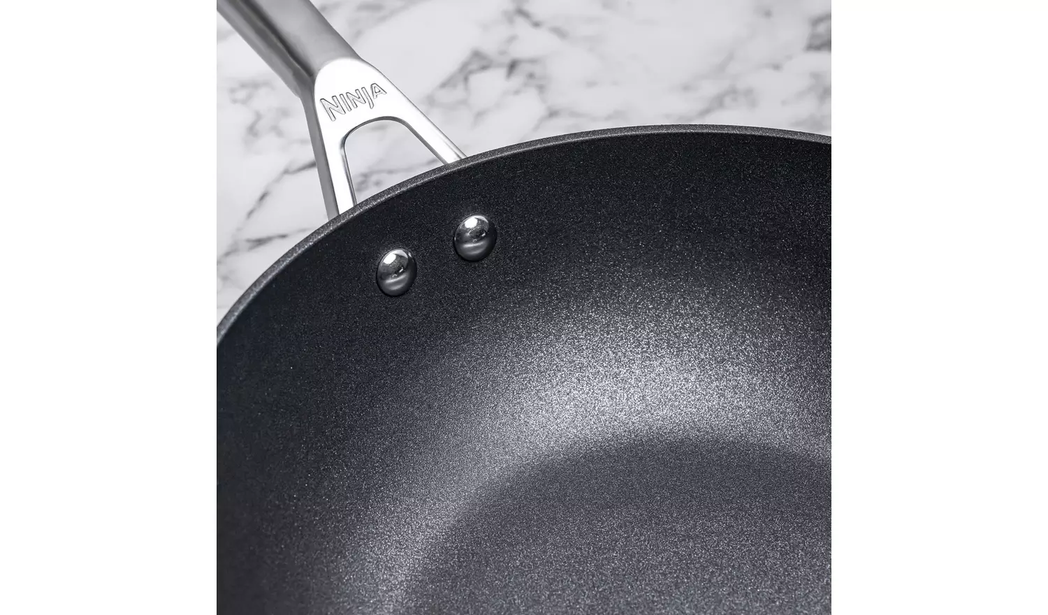 Ninja Zerostick 28cm Non Stick Aluminium Wok - Grey
