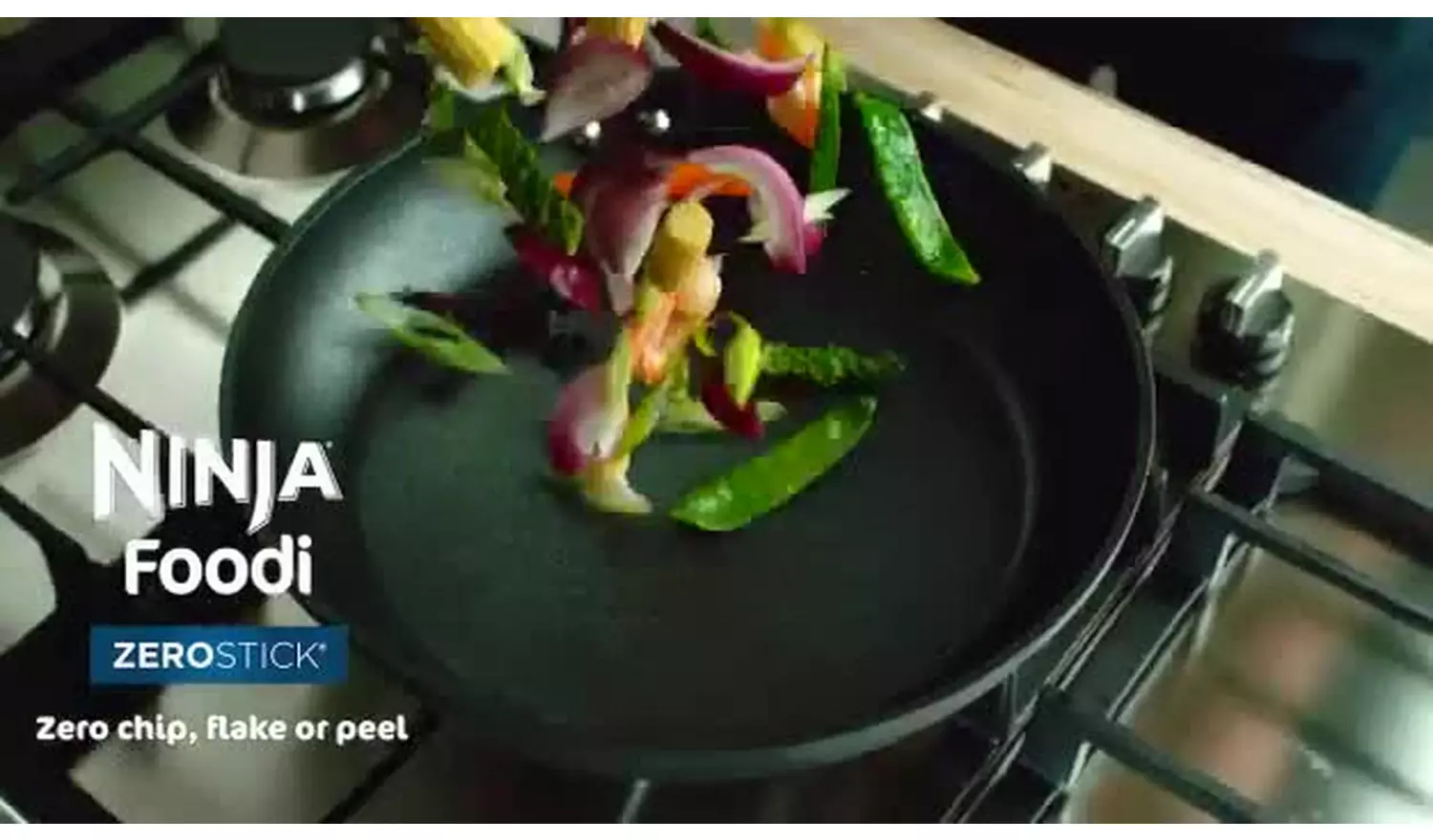 Ninja Zerostick 28cm Non Stick Aluminium Wok - Grey