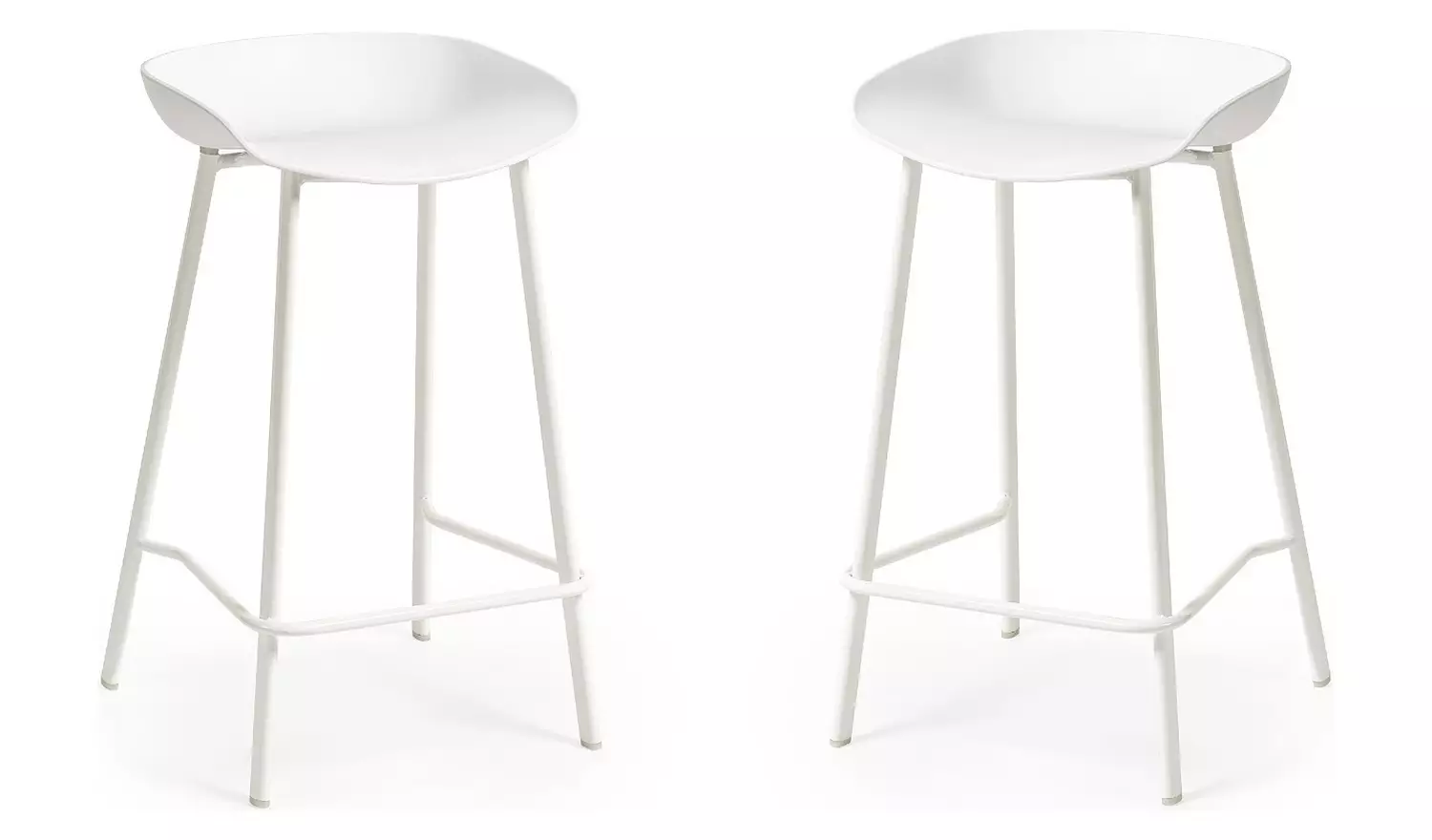 Julian Bowen Renzo Pair of Metal Bar Stools - White