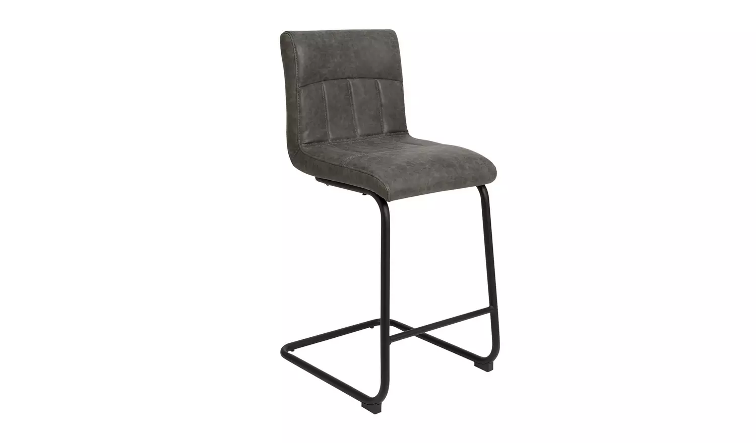 Argos Home Baylor Faux Leather Counter Bar Stool - Grey