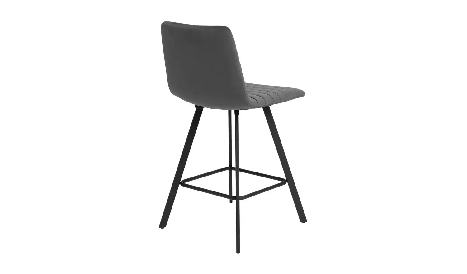 Argos Home Keaton Velvet Counter Bar Stool - Charcoal