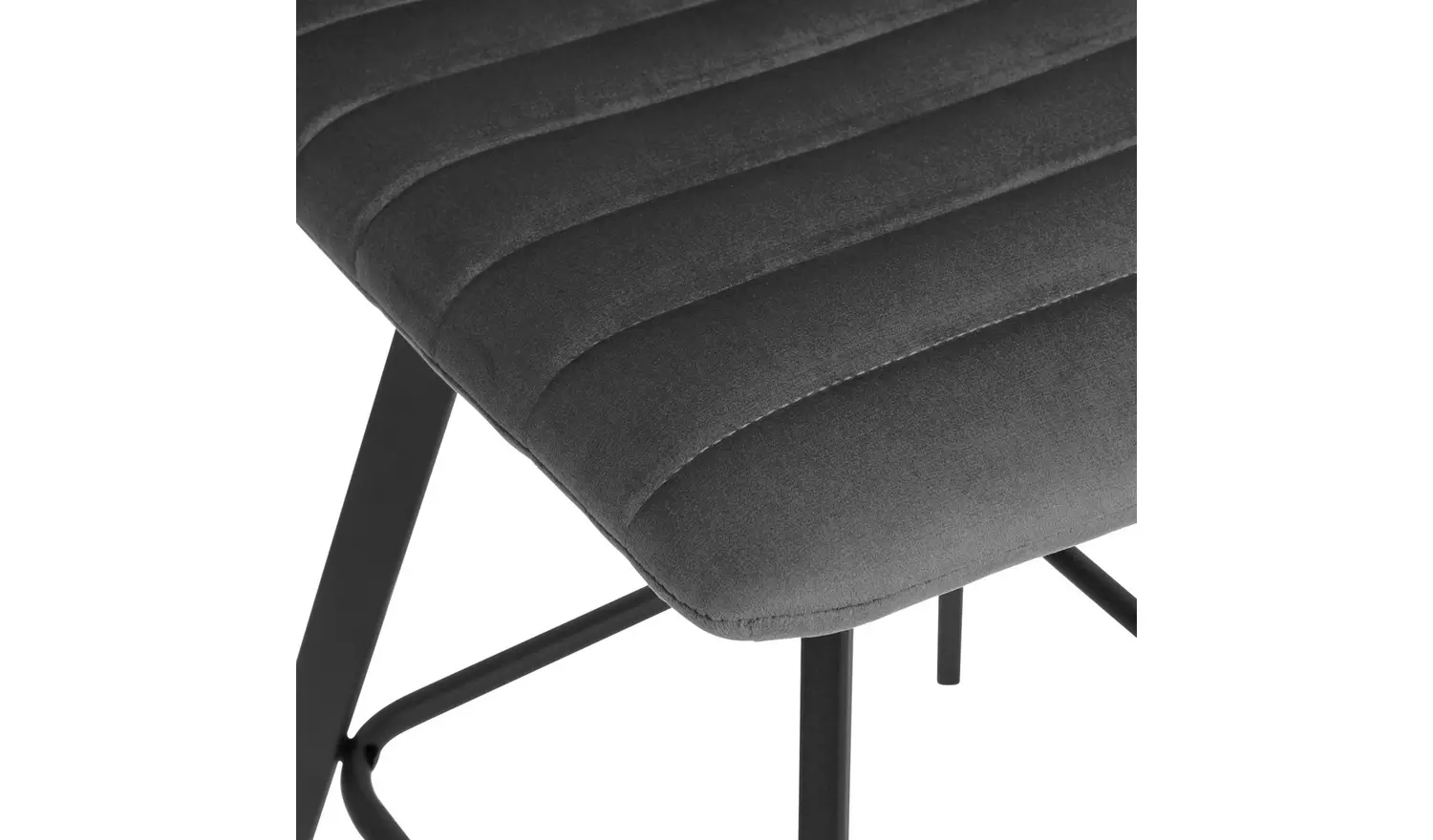 Argos Home Keaton Velvet Counter Bar Stool - Charcoal