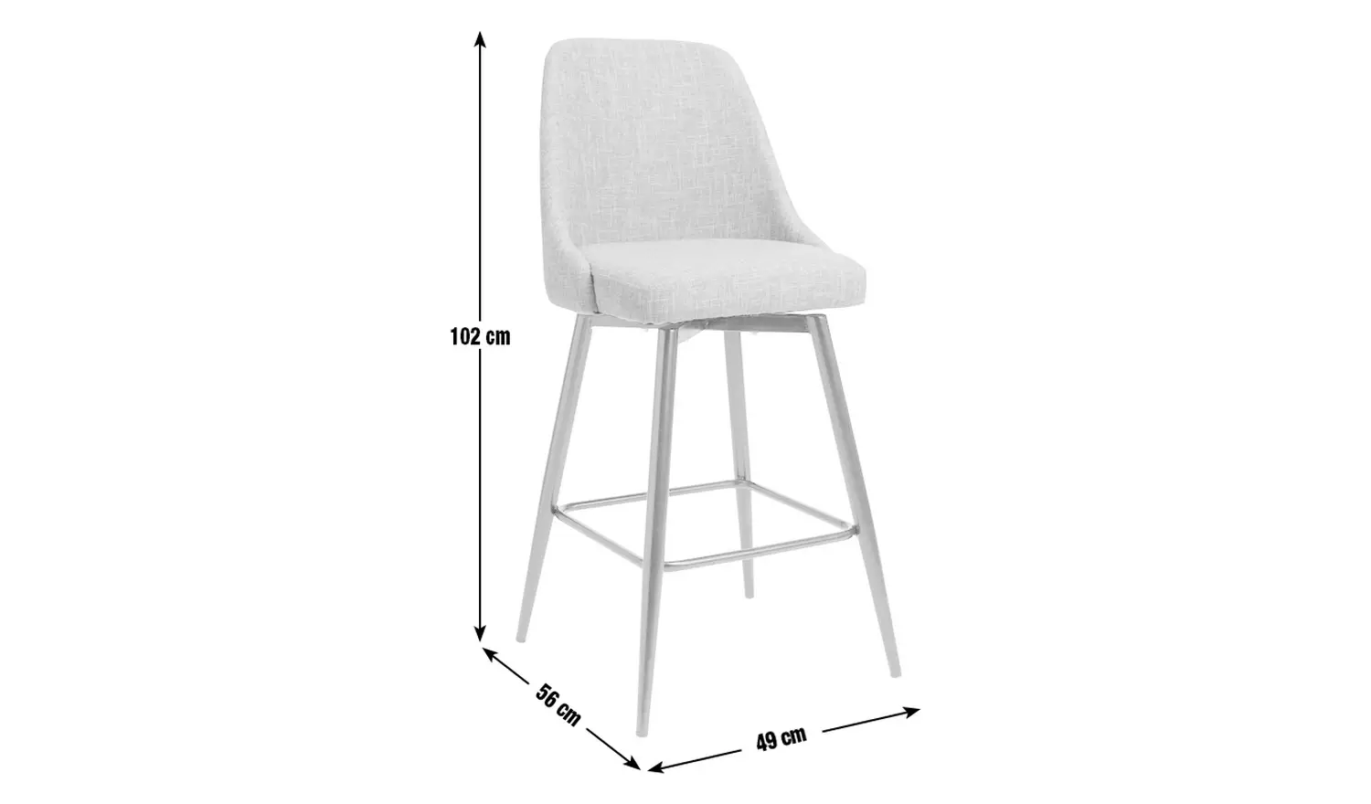 Habitat Huck Fabric Counter Bar Stool - Grey