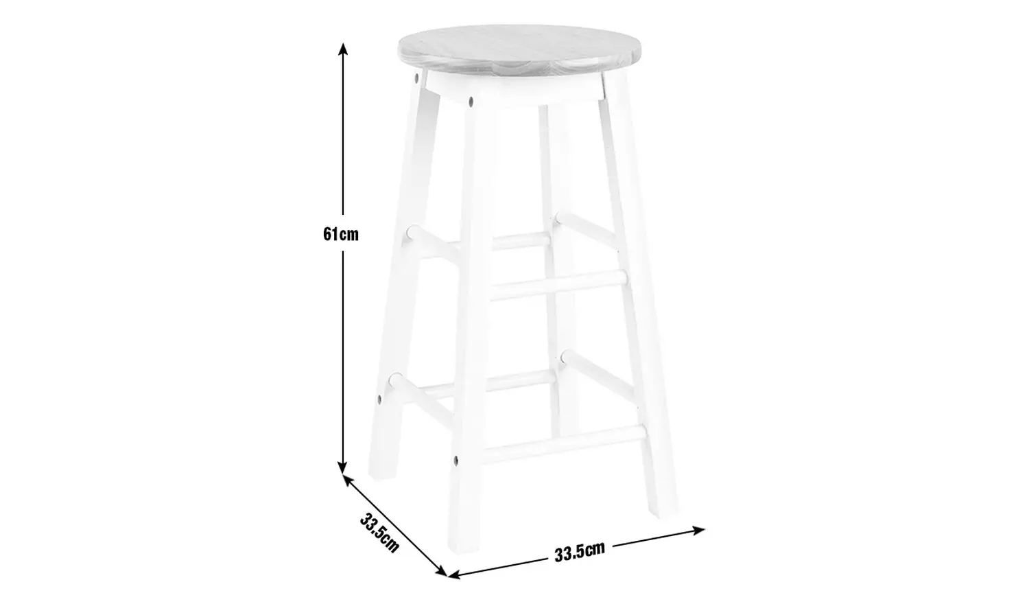 Habitat Pair of Wooden Bar Stools - Two Tone
