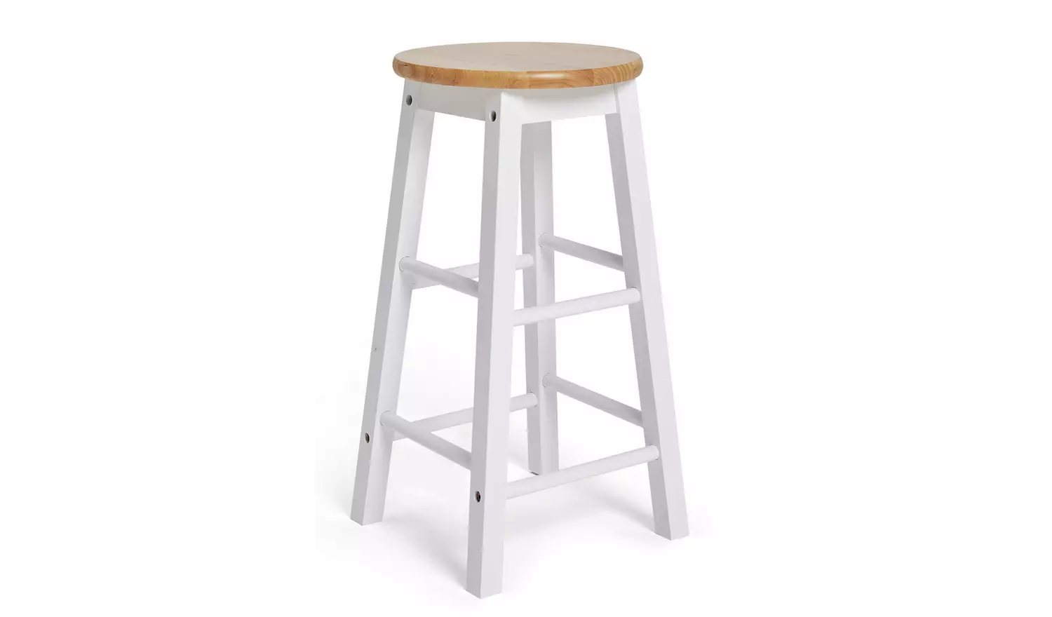 Habitat Pair of Wooden Bar Stools - Two Tone