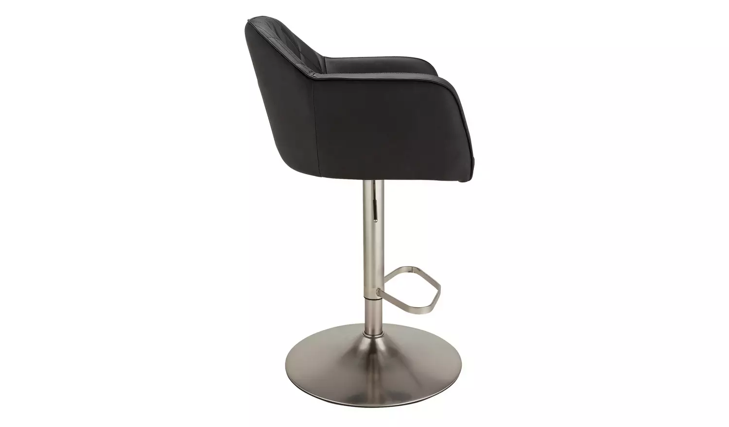 Argos Home Ellington Quilted Faux Leather Bar Stool - Black