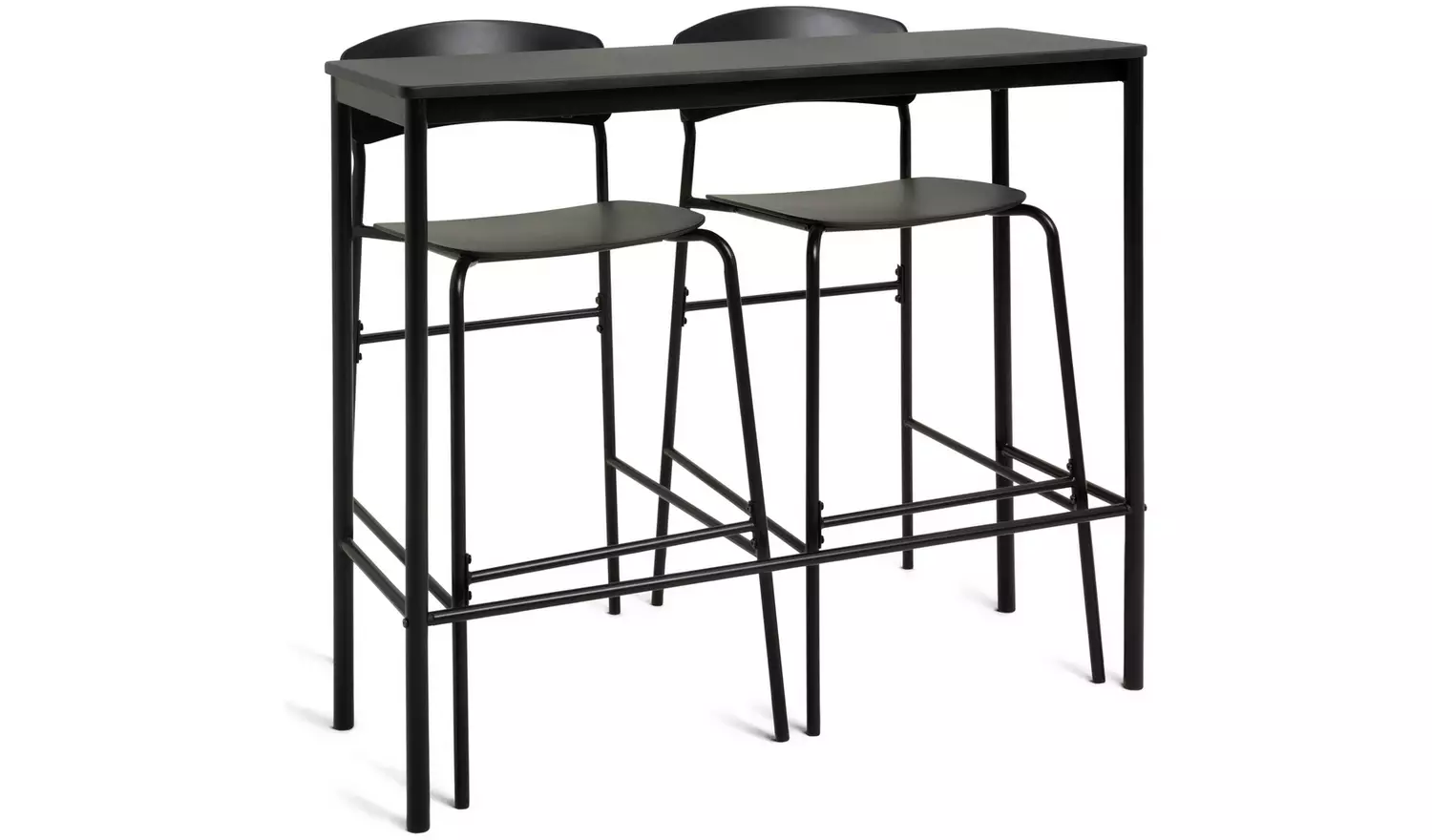 Argos Home Stella Black Bar Table & 2 Black Stools
