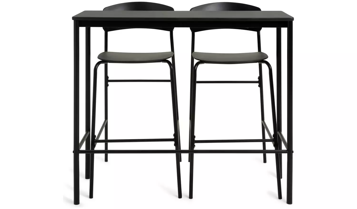 Argos Home Stella Black Bar Table & 2 Black Stools