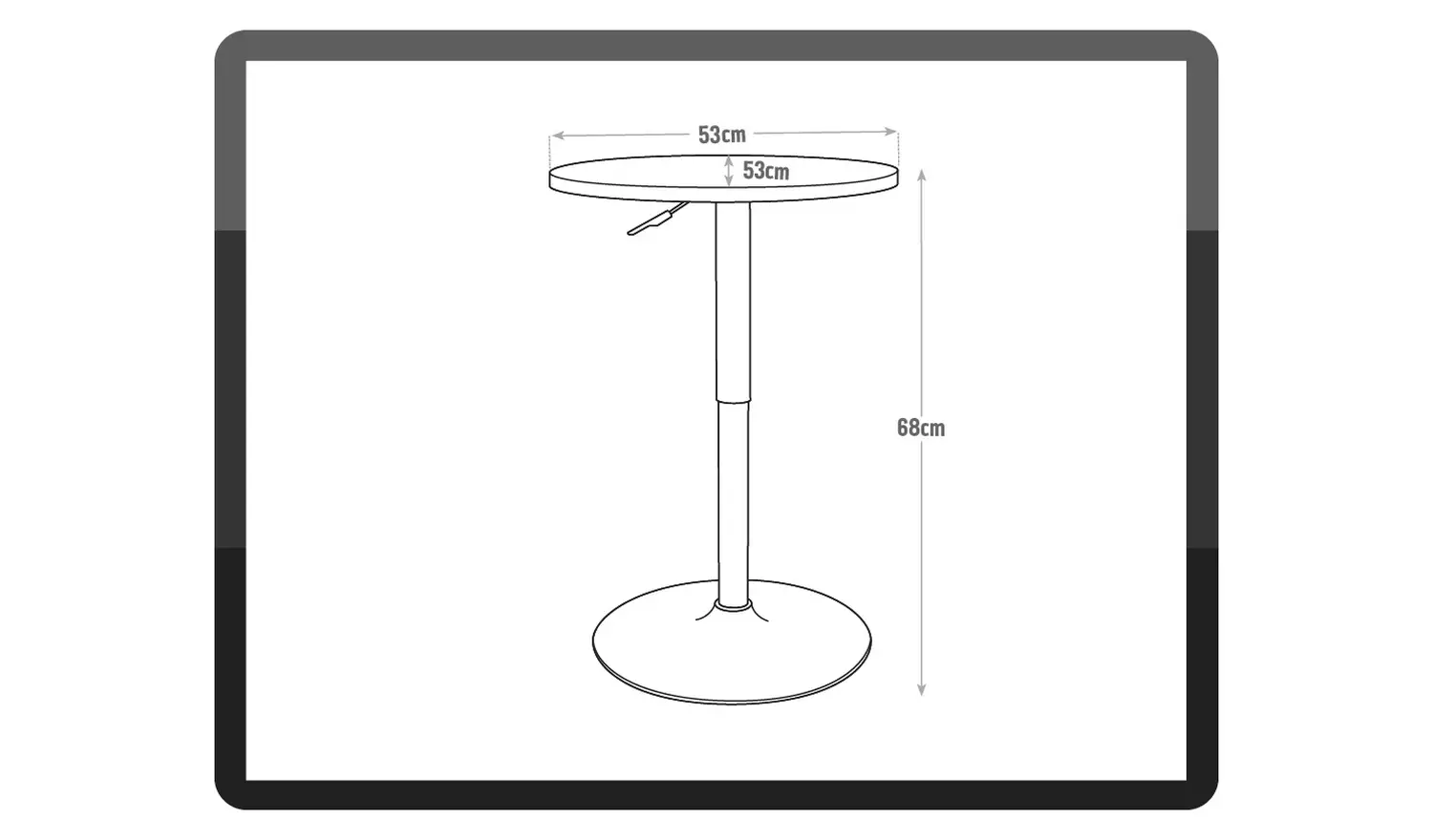 Argos Home Gas Lift Bar 2 Seater Dining Table - Black