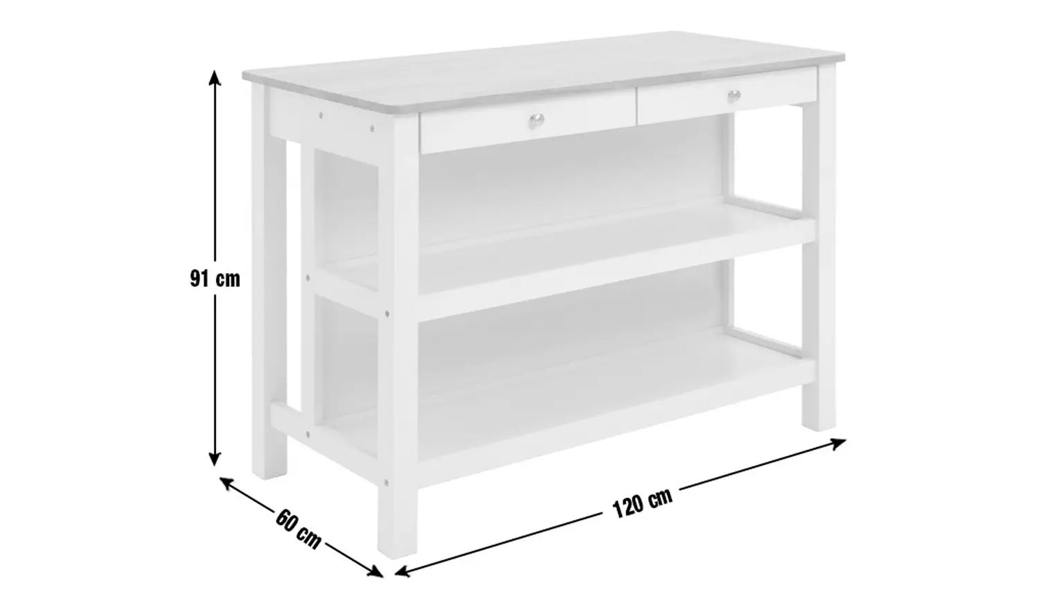 Argos Home Chicago Solid Wood 2 Seater Bar Island - Grey