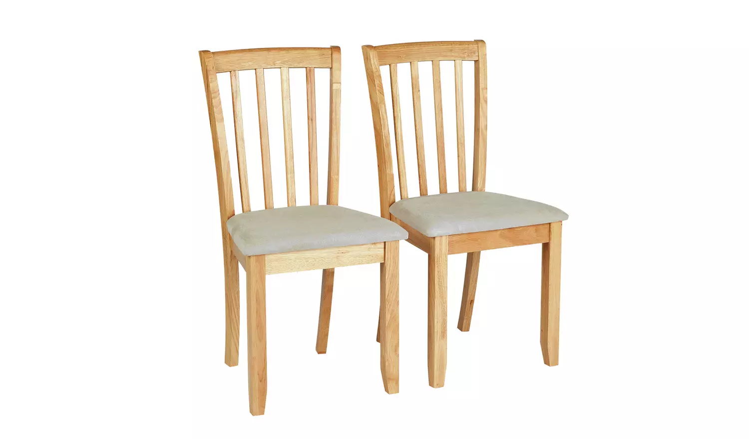 Argos Home Banbury Pair of Solid Wood Dining Chairs- Natural