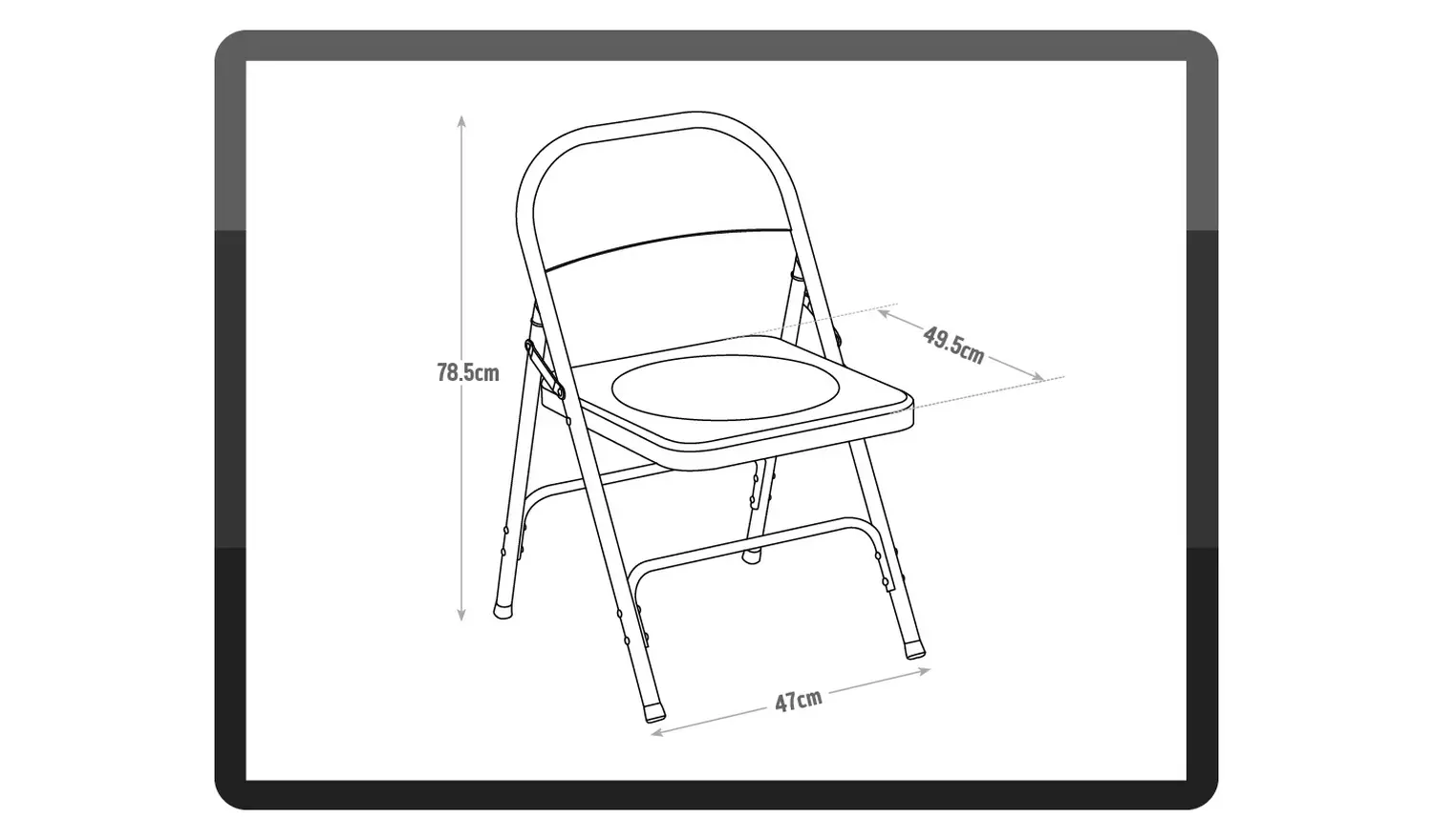 Habitat Macadam Metal Folding Chair - Black