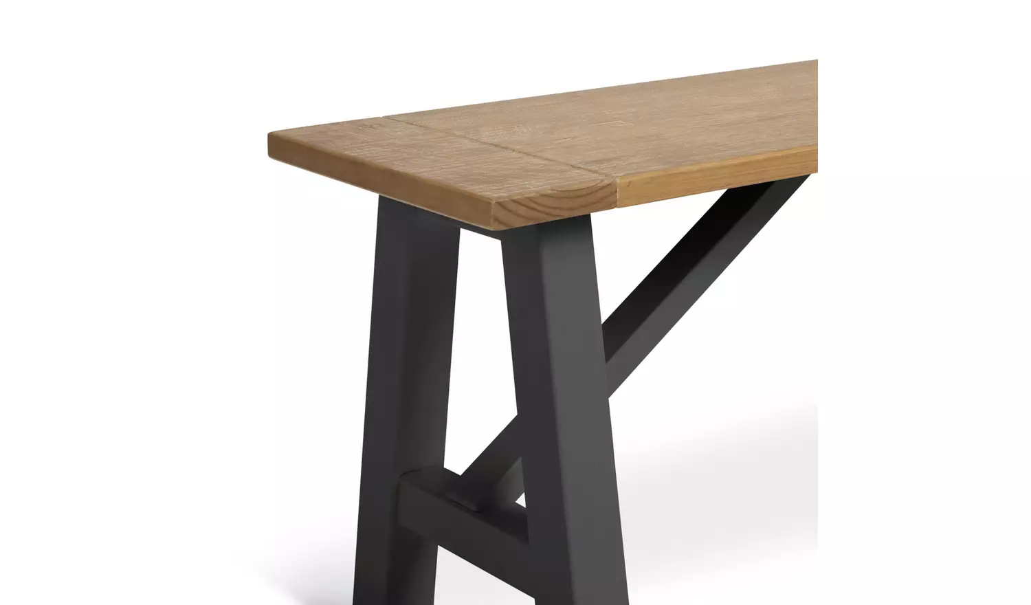 Habitat Burford Pair of Solid Wood Dining Benches -Dark Grey