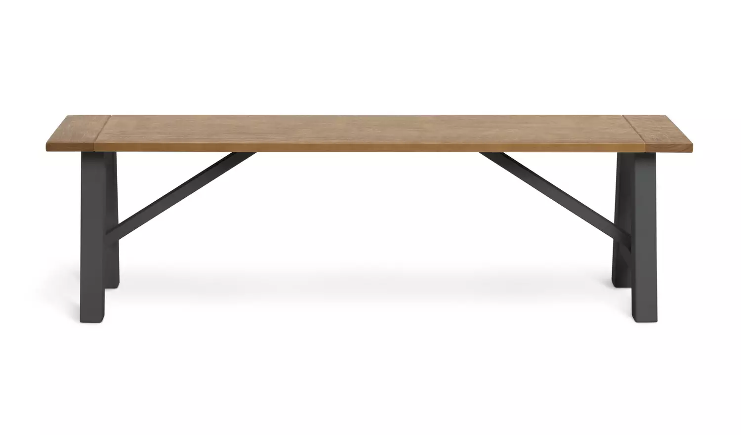 Habitat Burford Pair of Solid Wood Dining Benches -Dark Grey