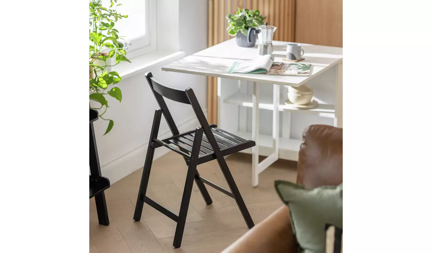 Habitat Solid Wood Folding Chair - Black