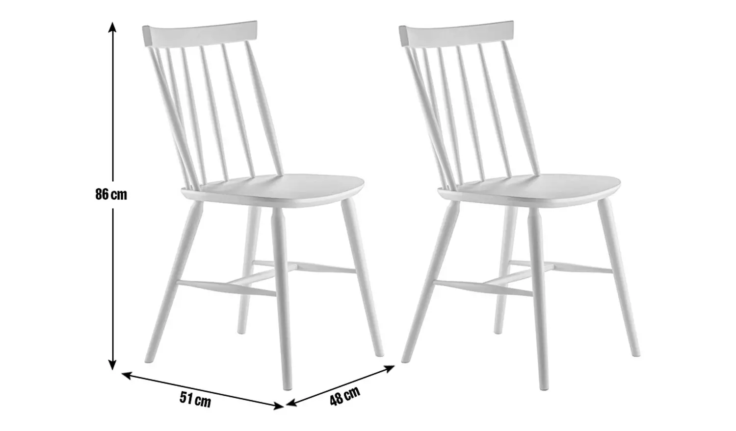 Habitat Talia Pair of Solid Wood Dining Chairs - Black