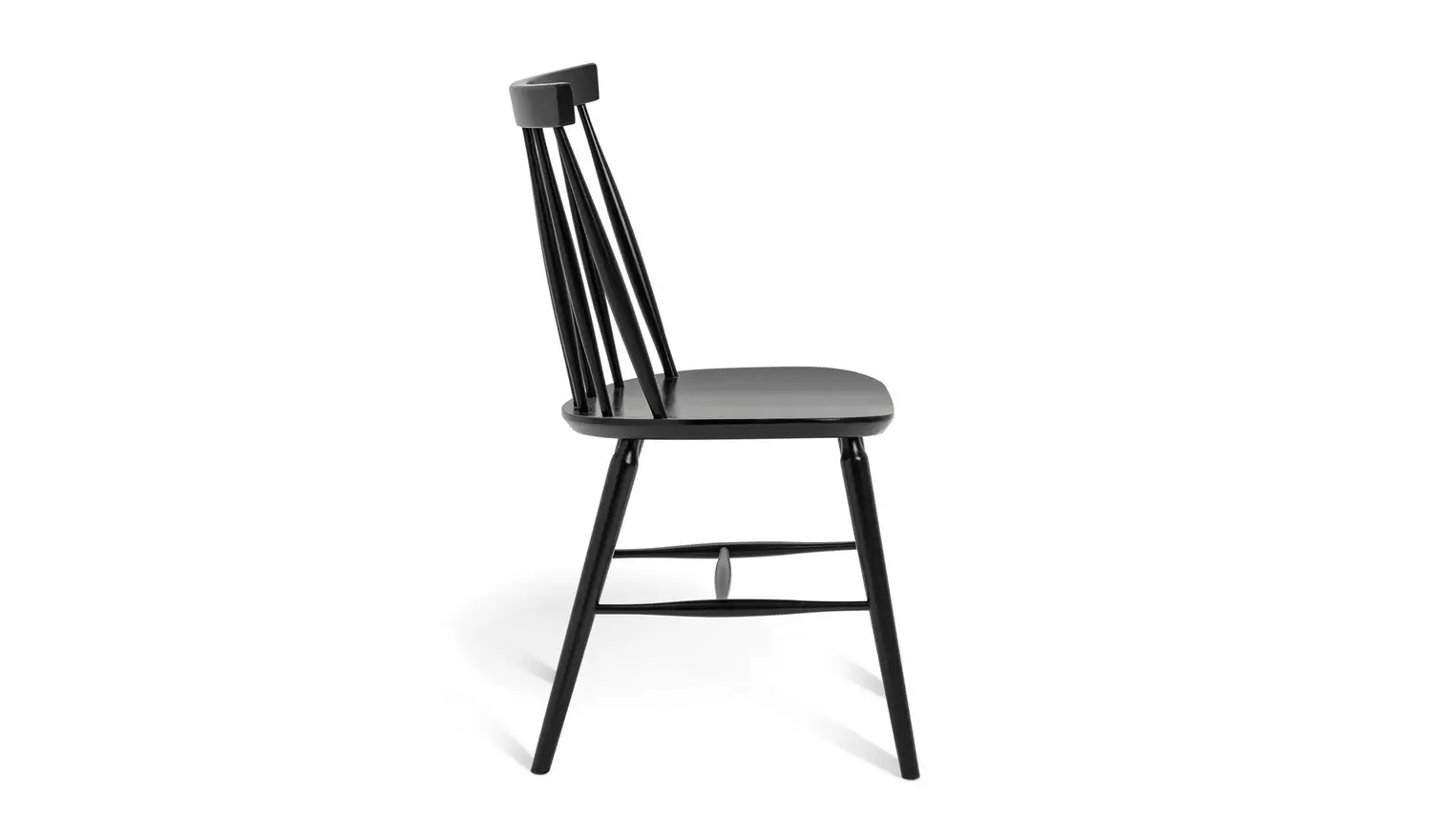 Habitat Talia Pair of Solid Wood Dining Chairs - Black