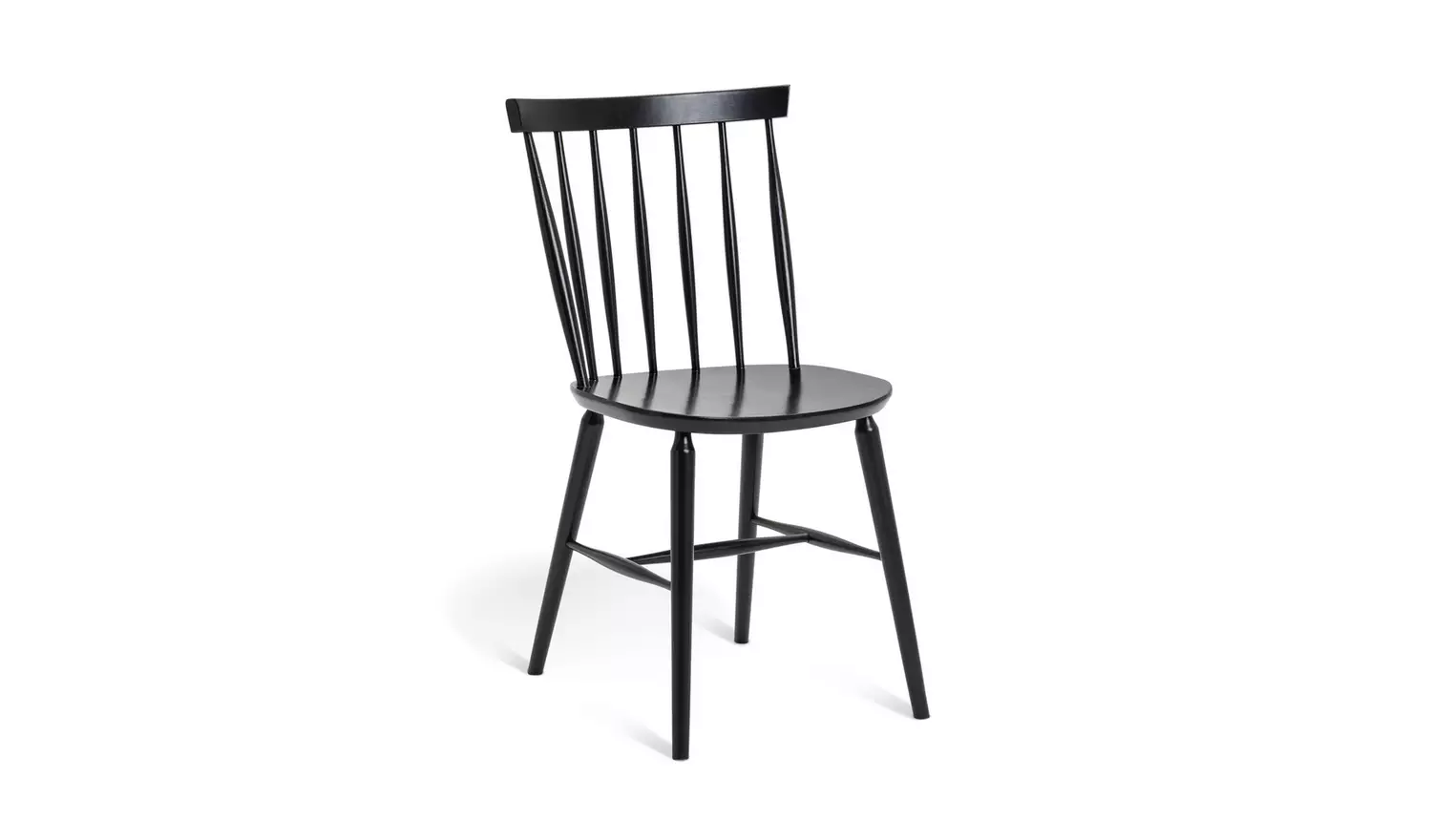 Habitat Talia Pair of Solid Wood Dining Chairs - Black