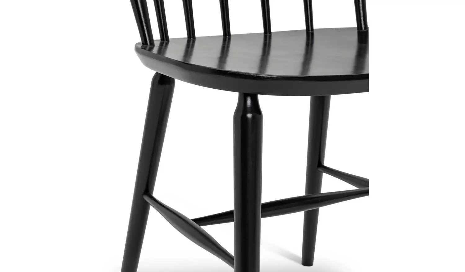 Habitat Talia Pair of Solid Wood Dining Chairs - Black