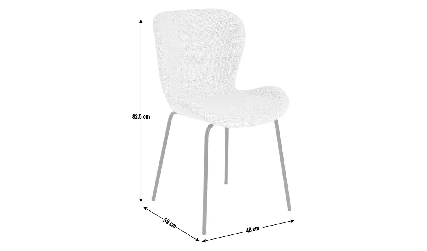 Habitat Etta Pair of Fabric Dining Chair - Natural