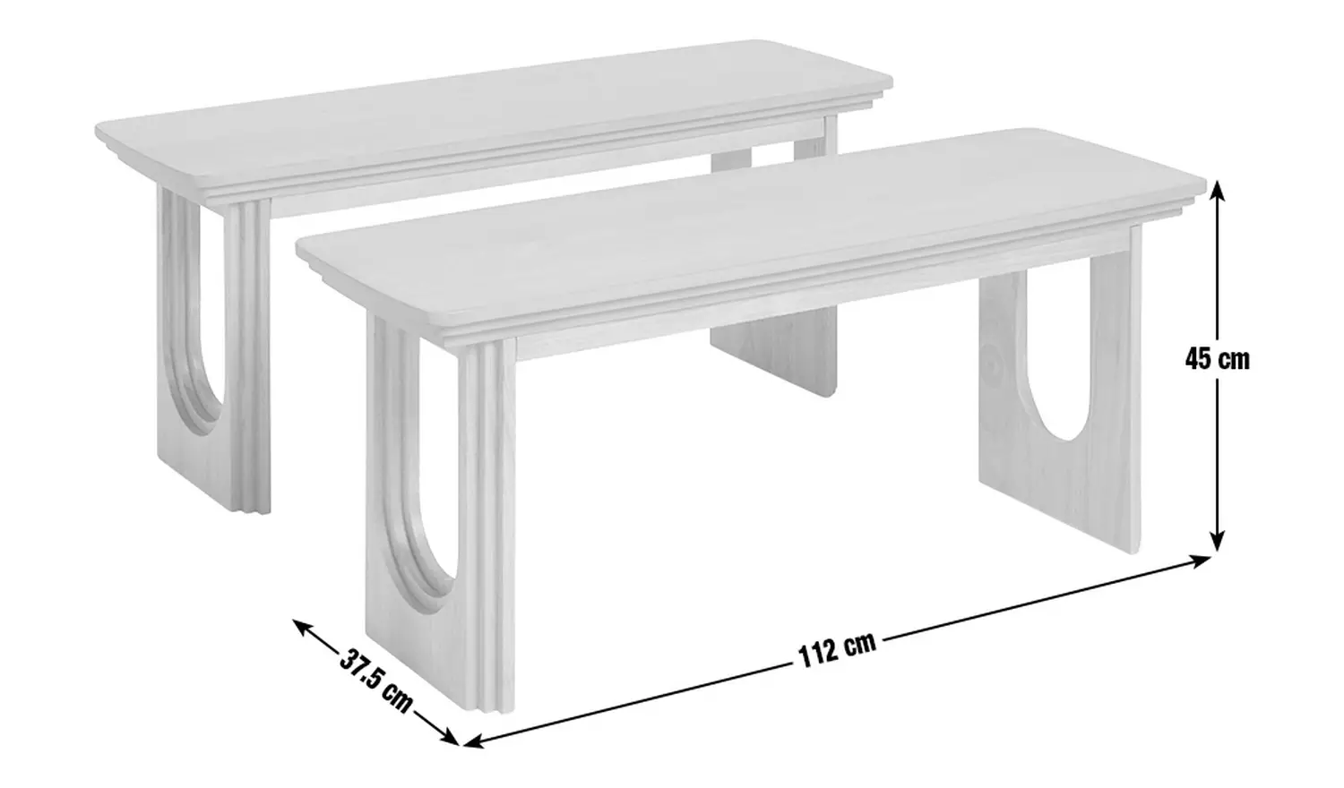 Habitat Trezy Pair of 2 Dining Benches - Natural