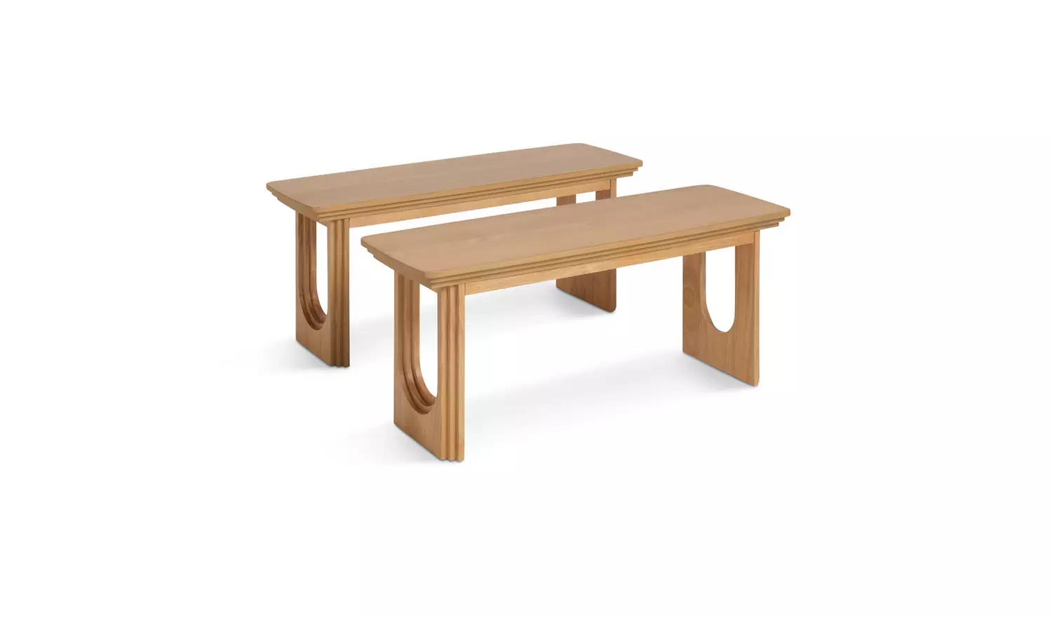 Habitat Trezy Pair of 2 Dining Benches - Natural