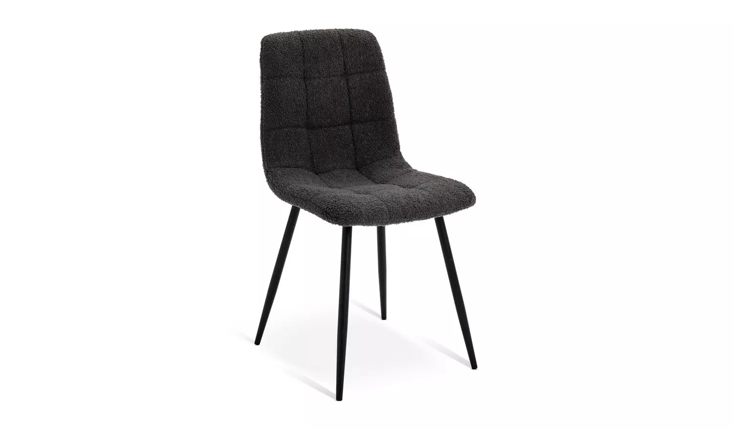 Argos Home Cobin Pair of Boucle Dining Chairs - Charcoal