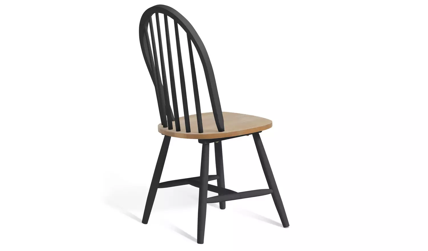 Habitat Burford Pair of Solid Wood Dining Chairs - Dark Grey