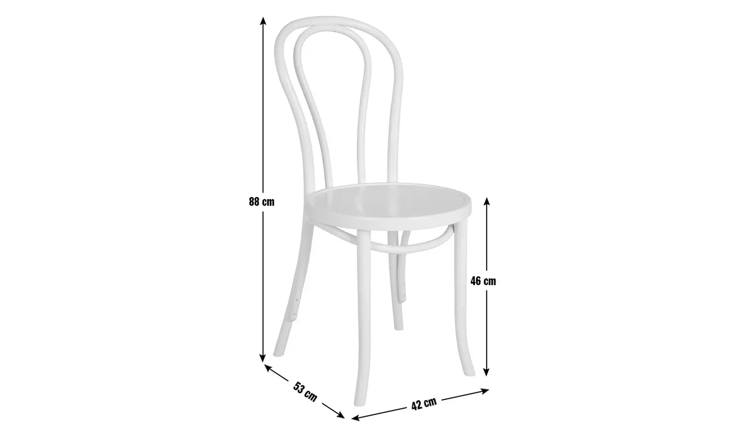 Habitat Larsa Pair of Solid Wood Dining Chairs - White