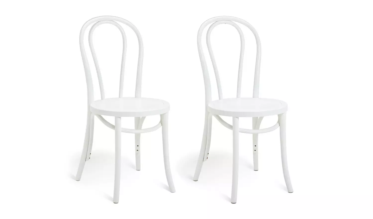 Habitat Larsa Pair of Solid Wood Dining Chairs - White