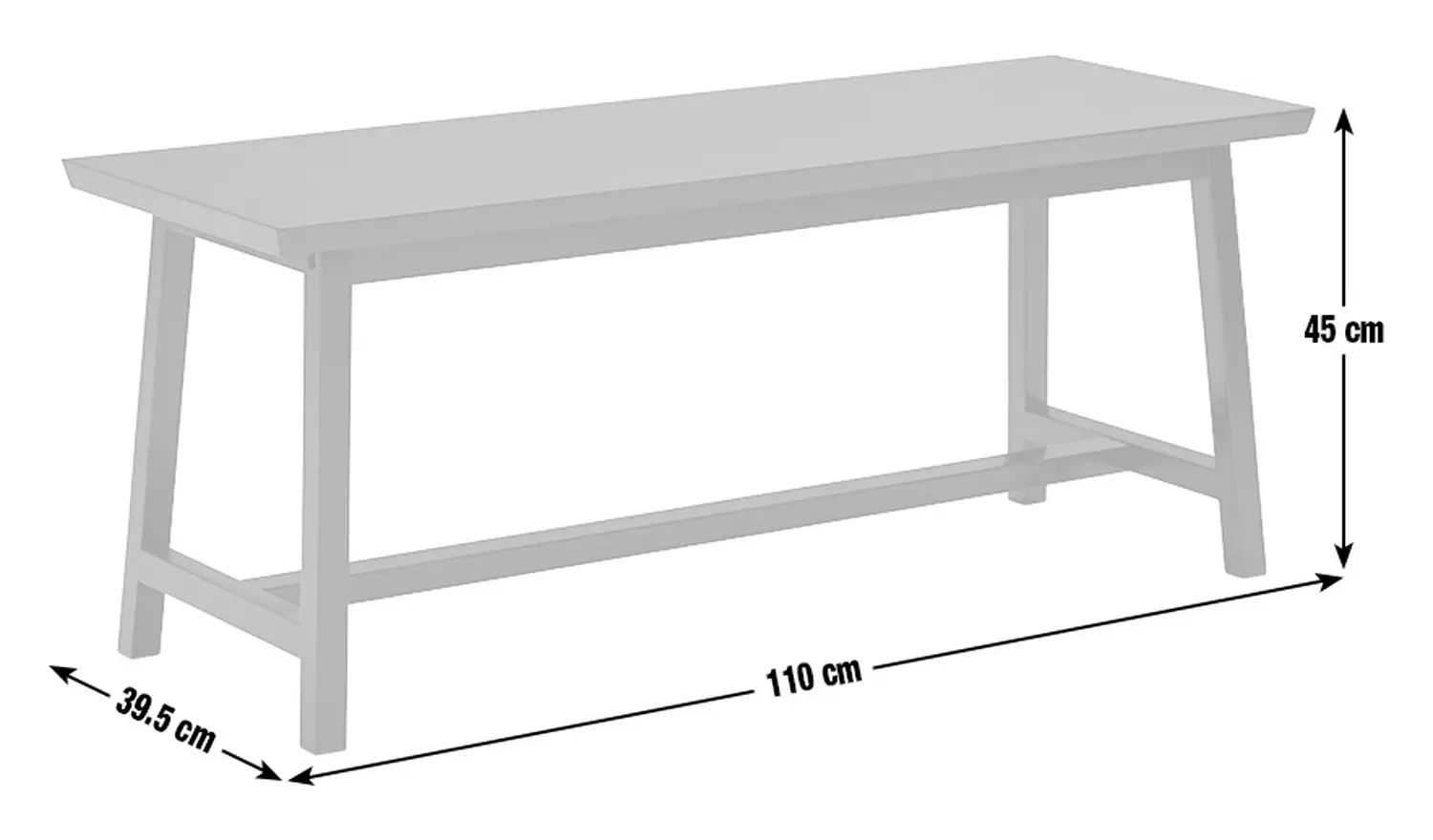 Habitat Kyoto Solid Wood Dining Bench - Black
