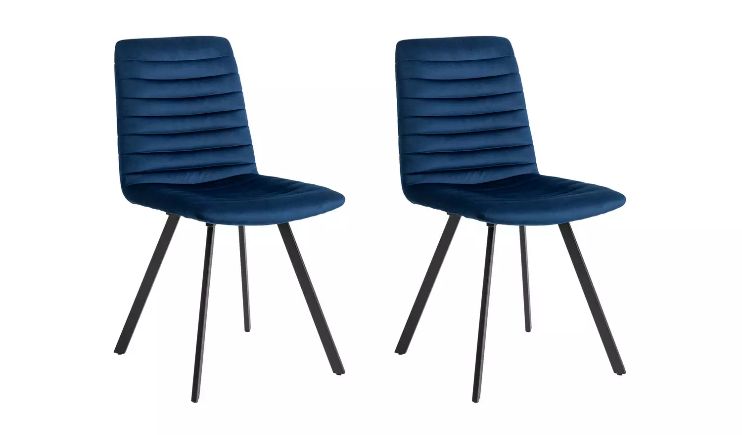 Argos Home Keaton Pair of Velvet Dining Chairs - Dark Blue