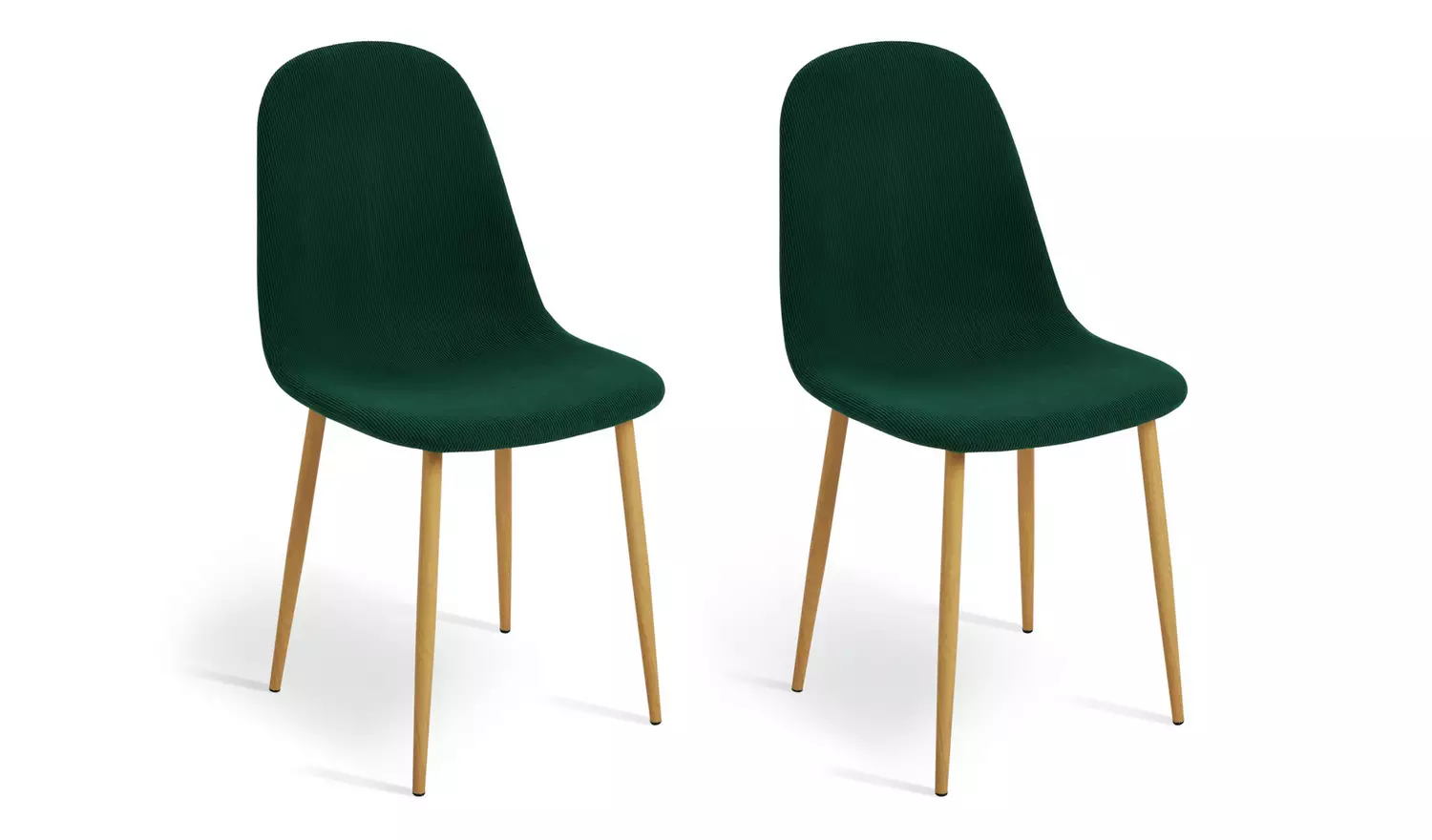 Habitat Beni Pair of Corduroy Dining Chairs - Green