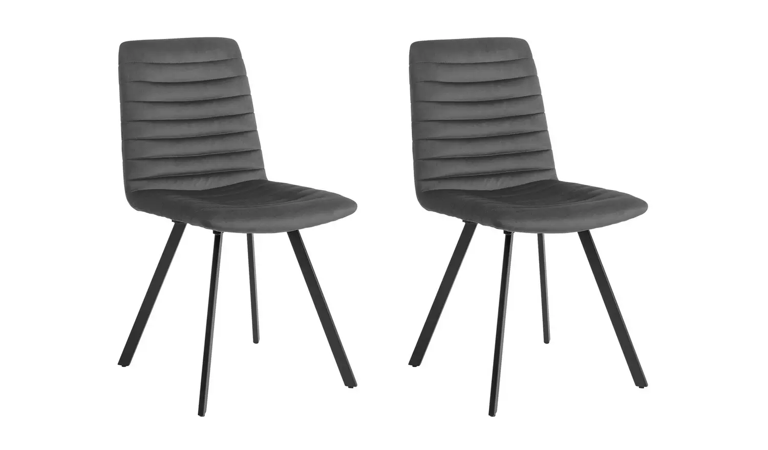 Argos Home Keaton Pair of Velvet Dining Chairs - Charcoal